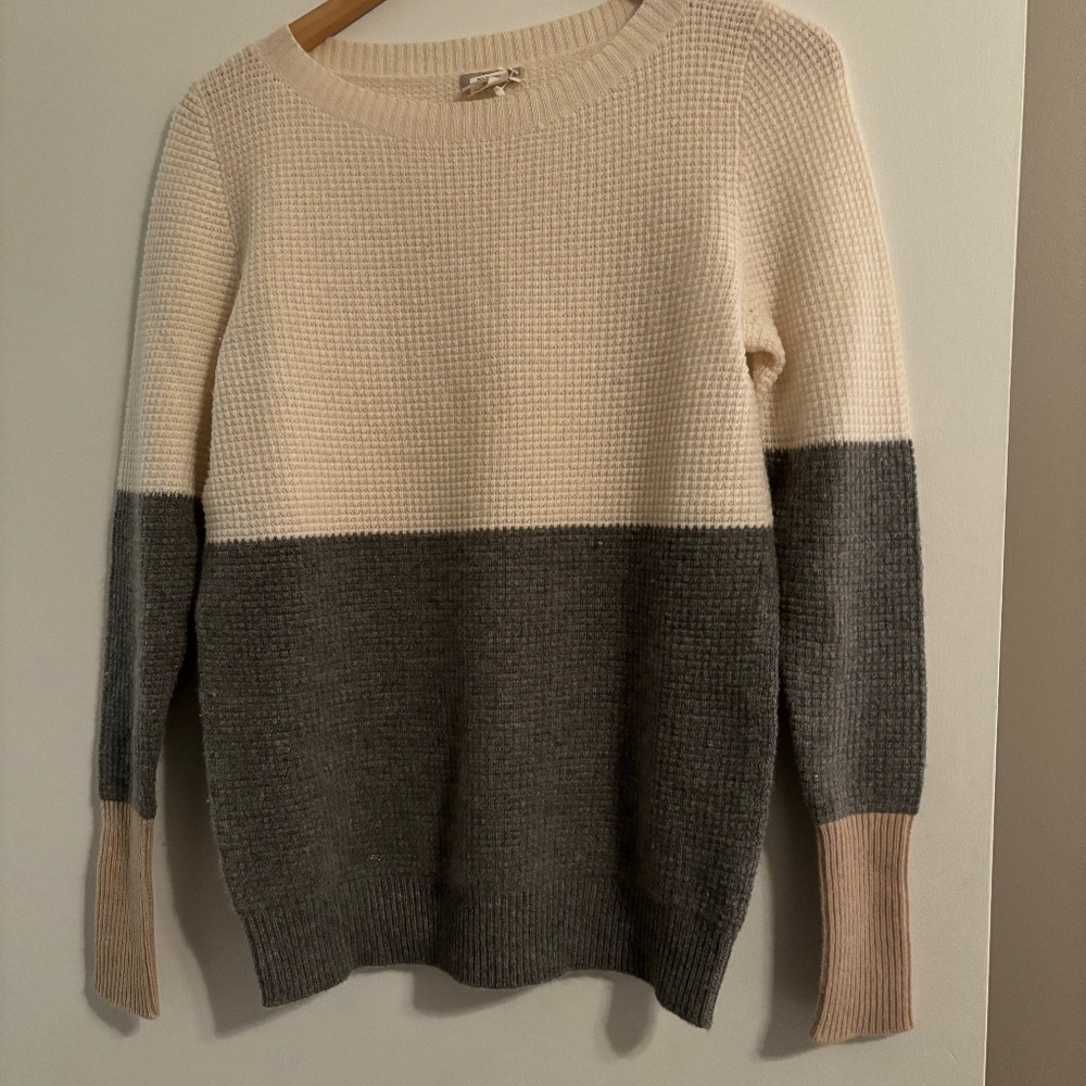 J Crew Cashmere Color Block Sweater